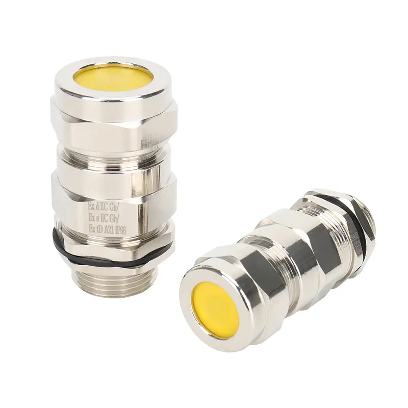 Nickel-Plated Brass Double Compression Explosion-Proof Armored Cable Gland (BDM-VII/D Series)