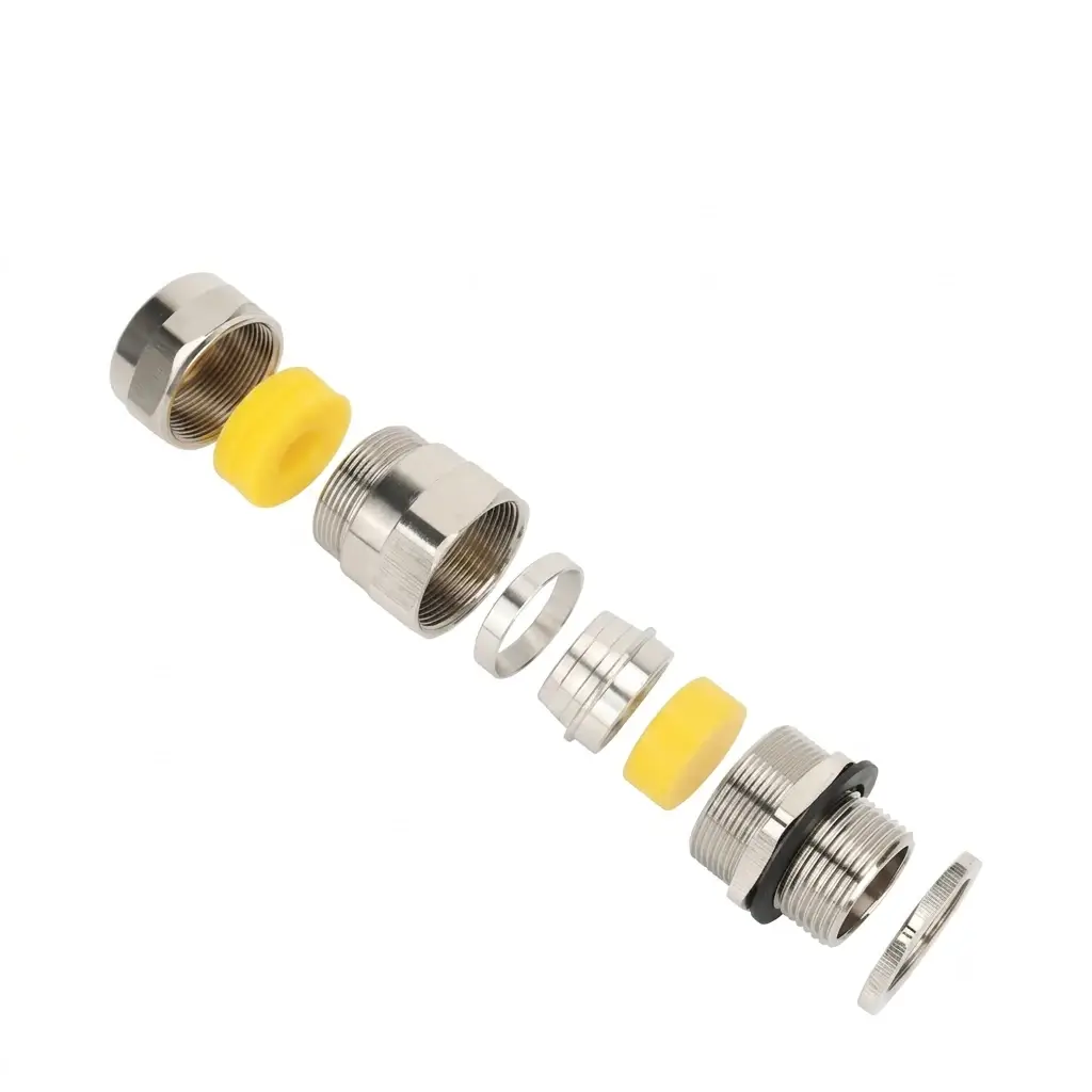 Nickel-Plated Brass Double Compression Explosion-Proof Armored Cable Gland (BDM-VII/D Series) - Image 2