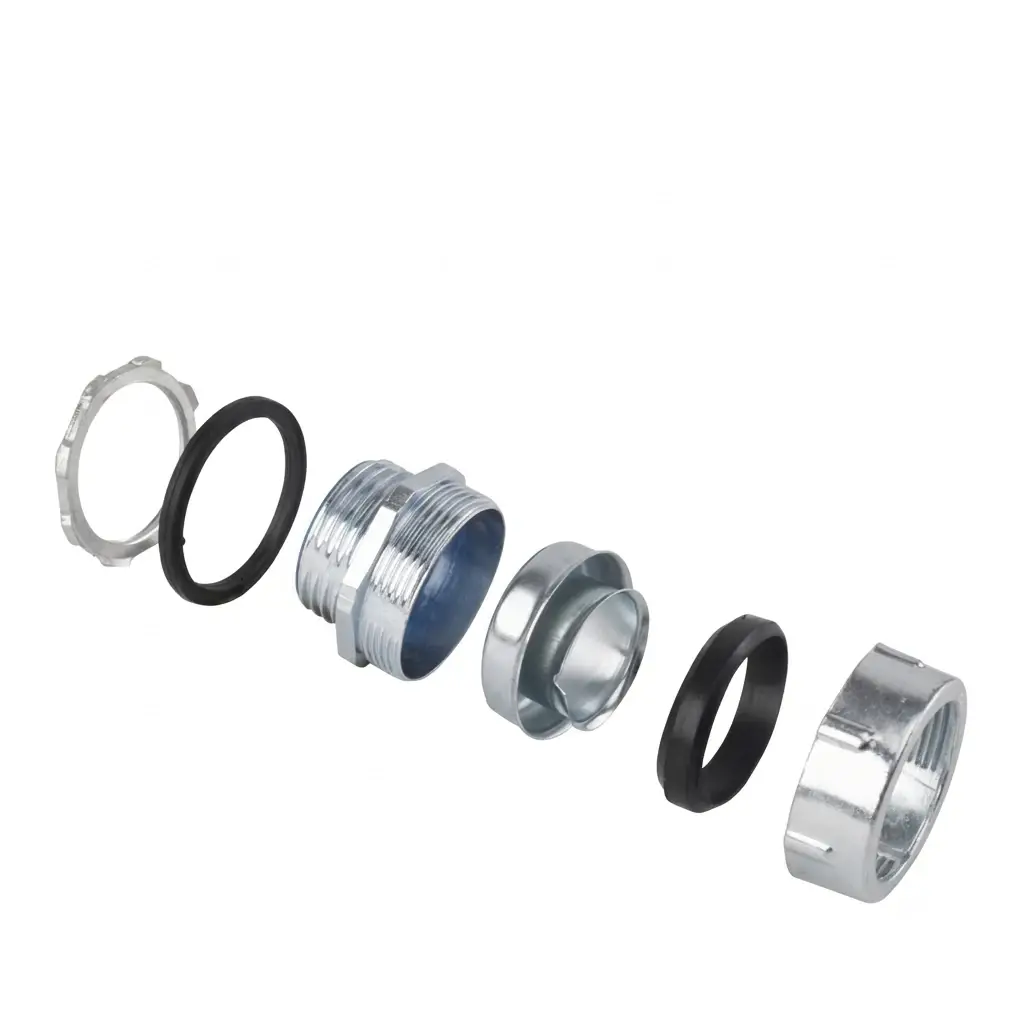 Nickel-Plated Brass Flexible Metal Conduit Connector - DPJ Series - Image 2